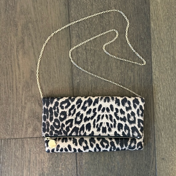 Lulu’s Wild Side Taupe Leopard Print Fold-Over Clutch - Picture 3 of 15